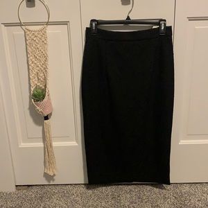 Black pencil skirt with rose pattern